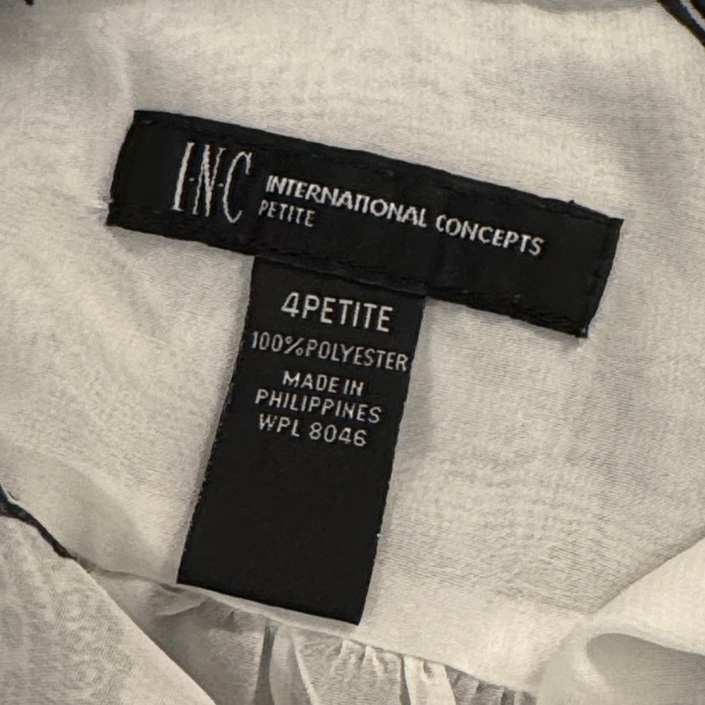 INC International Concepts Sheer Black White Pink Paisley Button-Down Shirt 4P - Picture 5 of 7